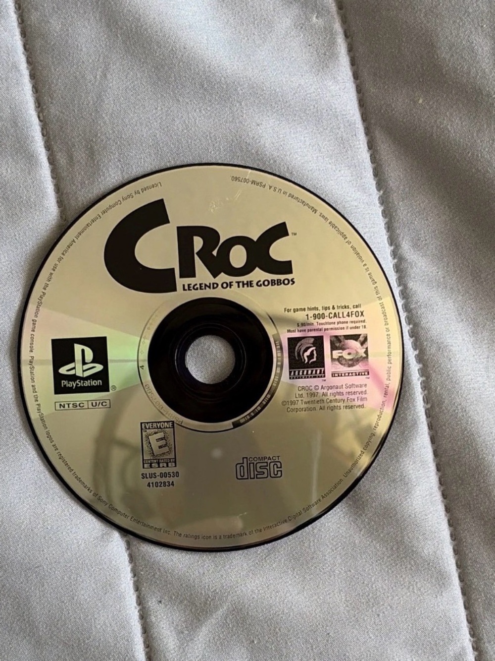 Sony Silver PlayStation Disc – Croc: Legend of the Gobbos